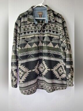 C.E. Schmidt Aztec Tribal Print Jacket Shacket Mens 2X Chore Workwear